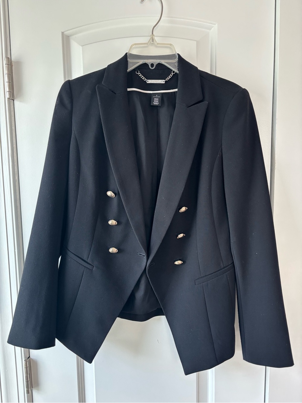 White House Black Market Black Double-Breasted Blazer